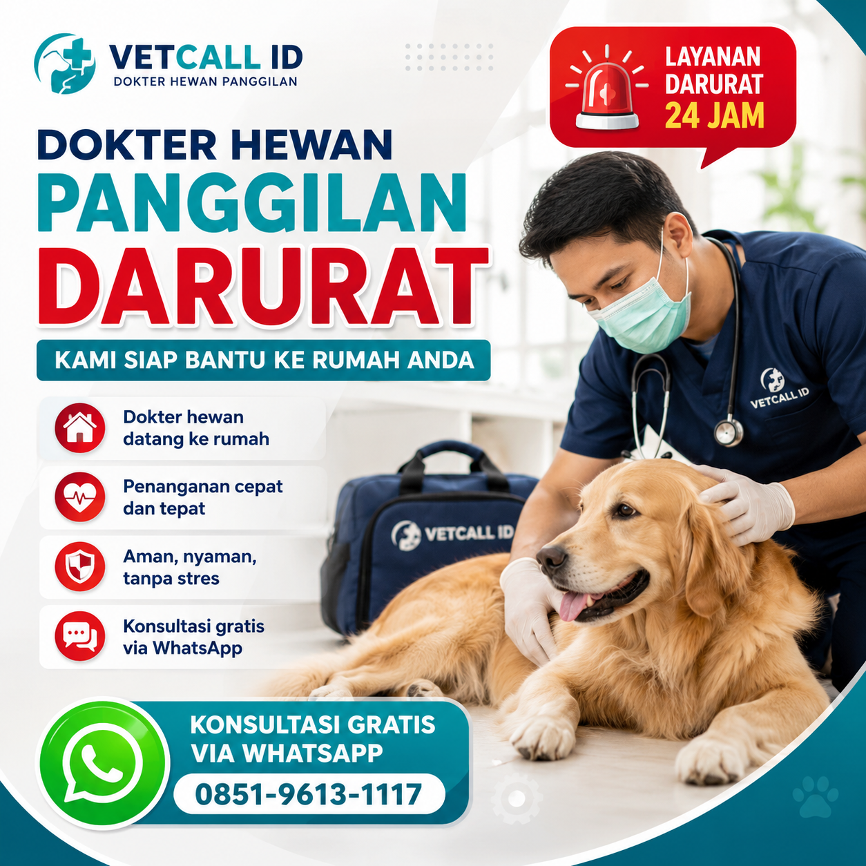 Emergency dokter hewan panggilan Vetcall ID